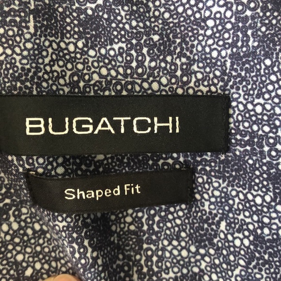 Bugatchi Midnight Blue Checked Long Sleeve Button Up Shirt Sz L - Picture 8 of 11